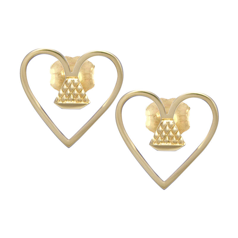 Equine14K .5" Post Earrings - Gold