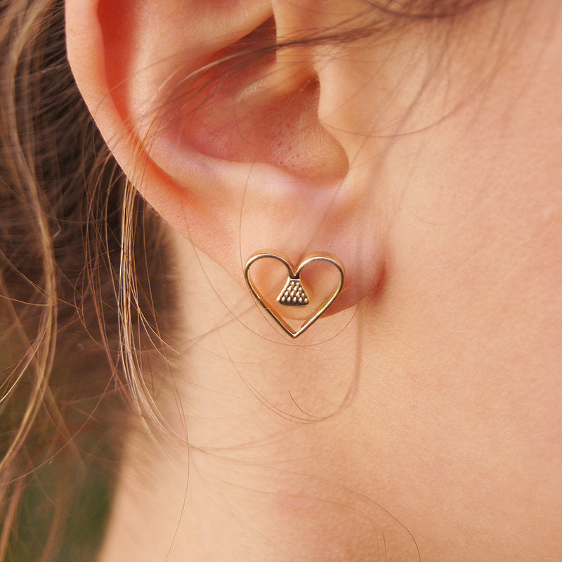 Equine14K .5" Post Earrings - Gold