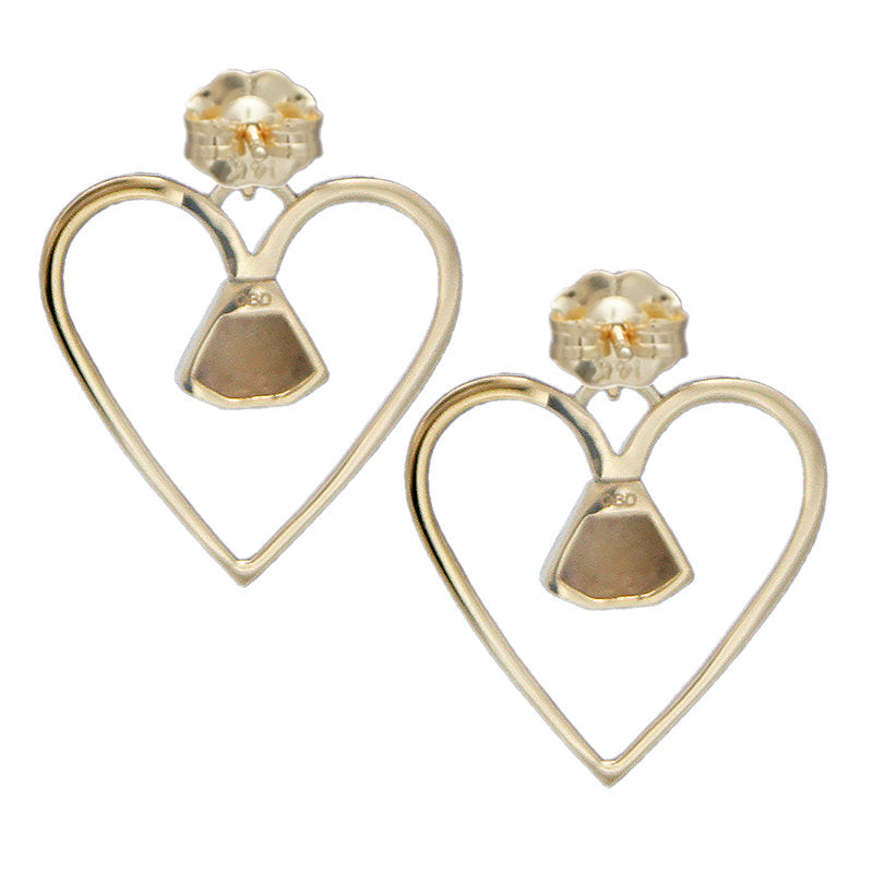 Equine14K .75" Earrings -Gold with Diamonds