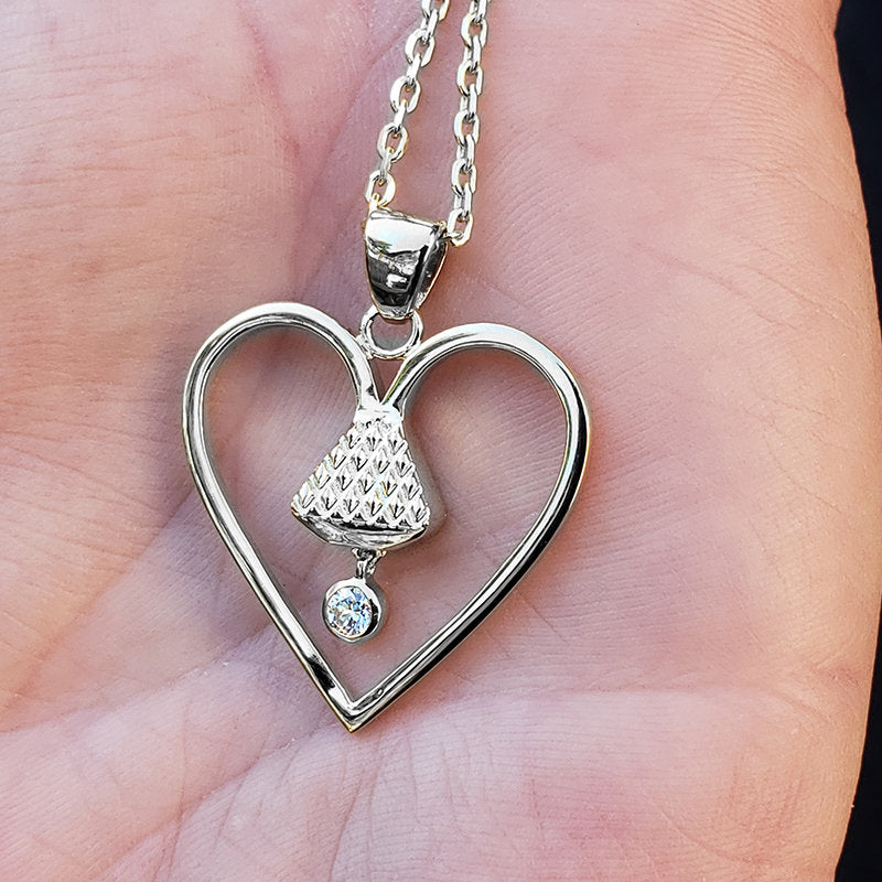 Equine 1" Cubic Zirconia Pendant - Silver