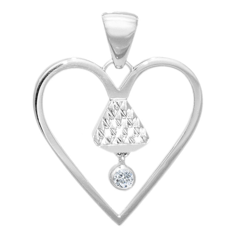 Equine 1" Cubic Zirconia Pendant - Silver