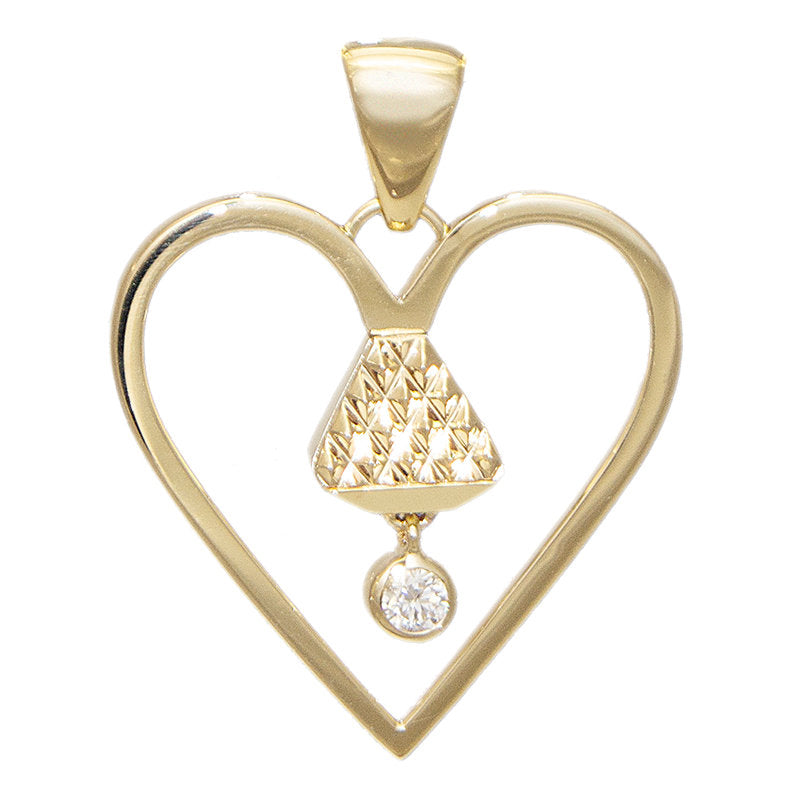 Equine14K 1" Diamond Pendant - Gold