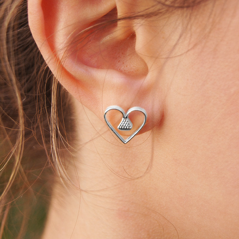 Equine .5" Post Earrings - Silver