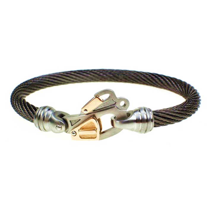 Live Wire Cable Bracelet with Gold Accent Rescue Clasp®