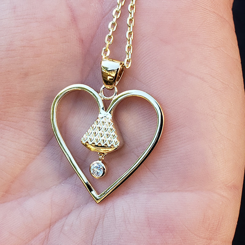 Equine14K 1" Diamond Pendant - Gold