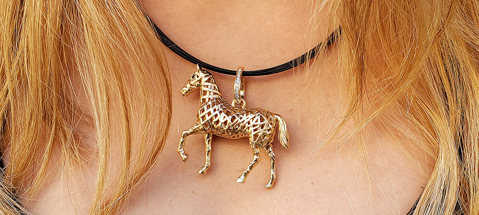 Equine 14K The Ribbon Horse by Guy Beard Designs