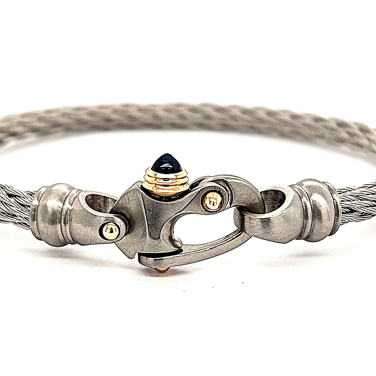 Nouveau Braid® 4.58mm Cable Bracelet with Mariner's Clasp® and 14K Gold Accents