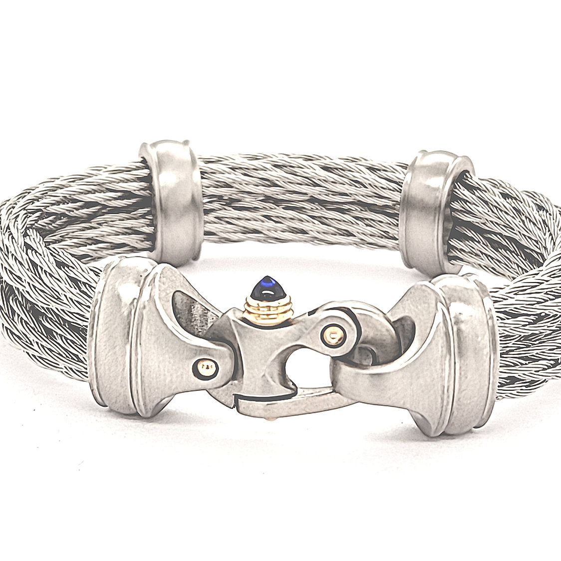 Nouveau Braid® 6.5mm Double Cable Bracelet with Mariner's Clasp® & 14KY Accents