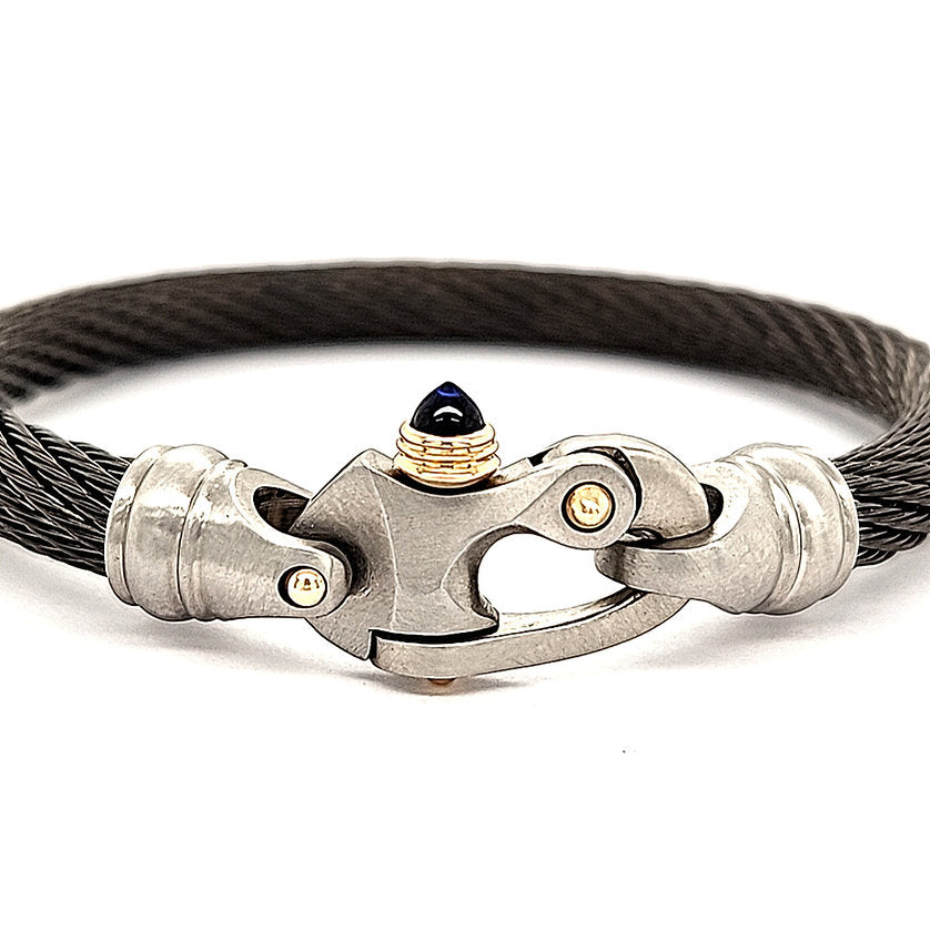 Live Wire 6.5mm Cable Bracelet with Mariner's Clasp® and 14K Gold Accents