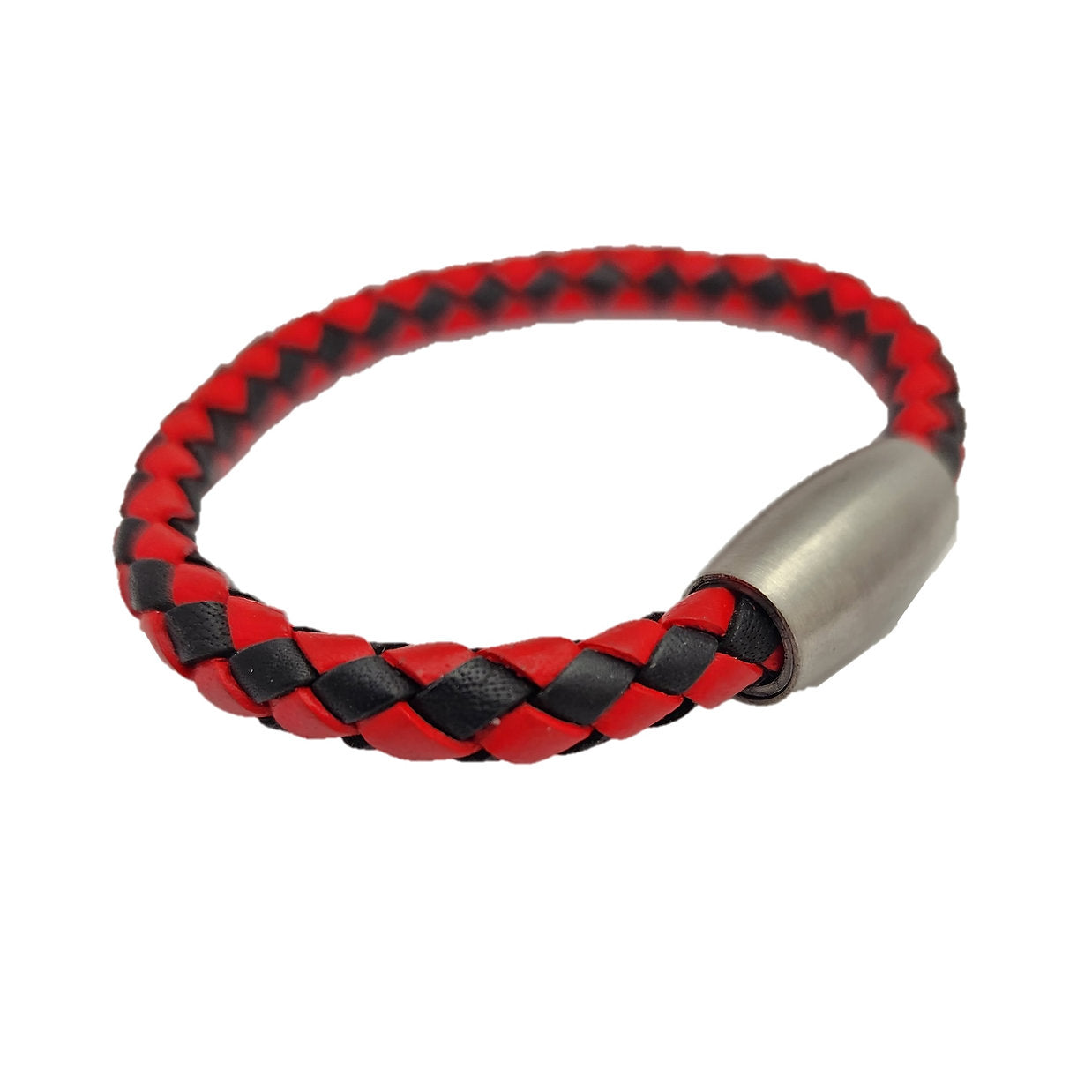 Team Color Bolo Braid Leather Bracelet with Magnetic Clasp