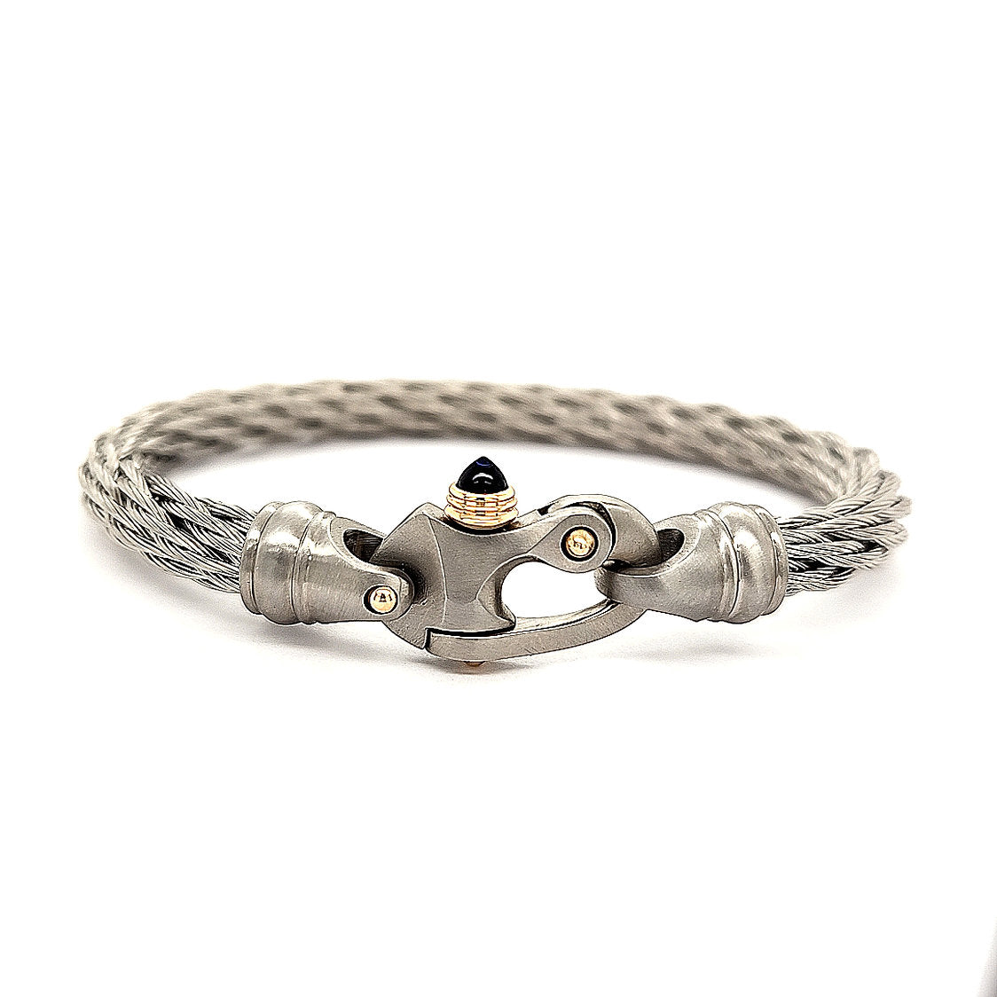 Nouveau Braid® 6.5mm Cable Bracelet with Mariner's Clasp® and 14K Gold Accents