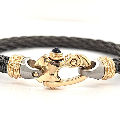 Nouveau Braid® 6.5mm Cable Bracelet with Gold Mariner's Clasp® and Ferrules