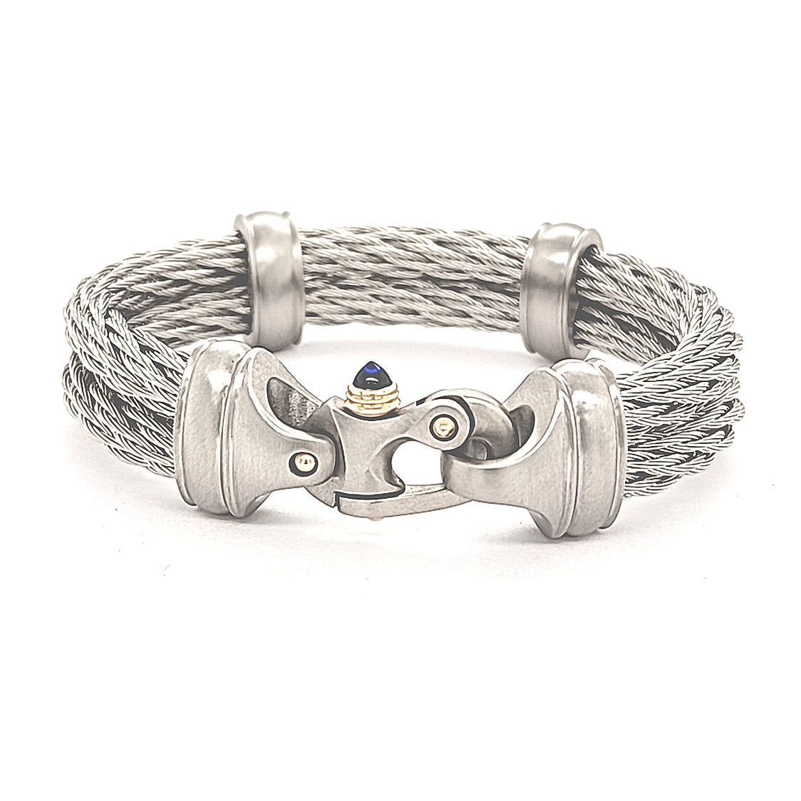 Nouveau Braid® 6.5mm Double Cable Bracelet with Mariner's Clasp® & 14KY Accents
