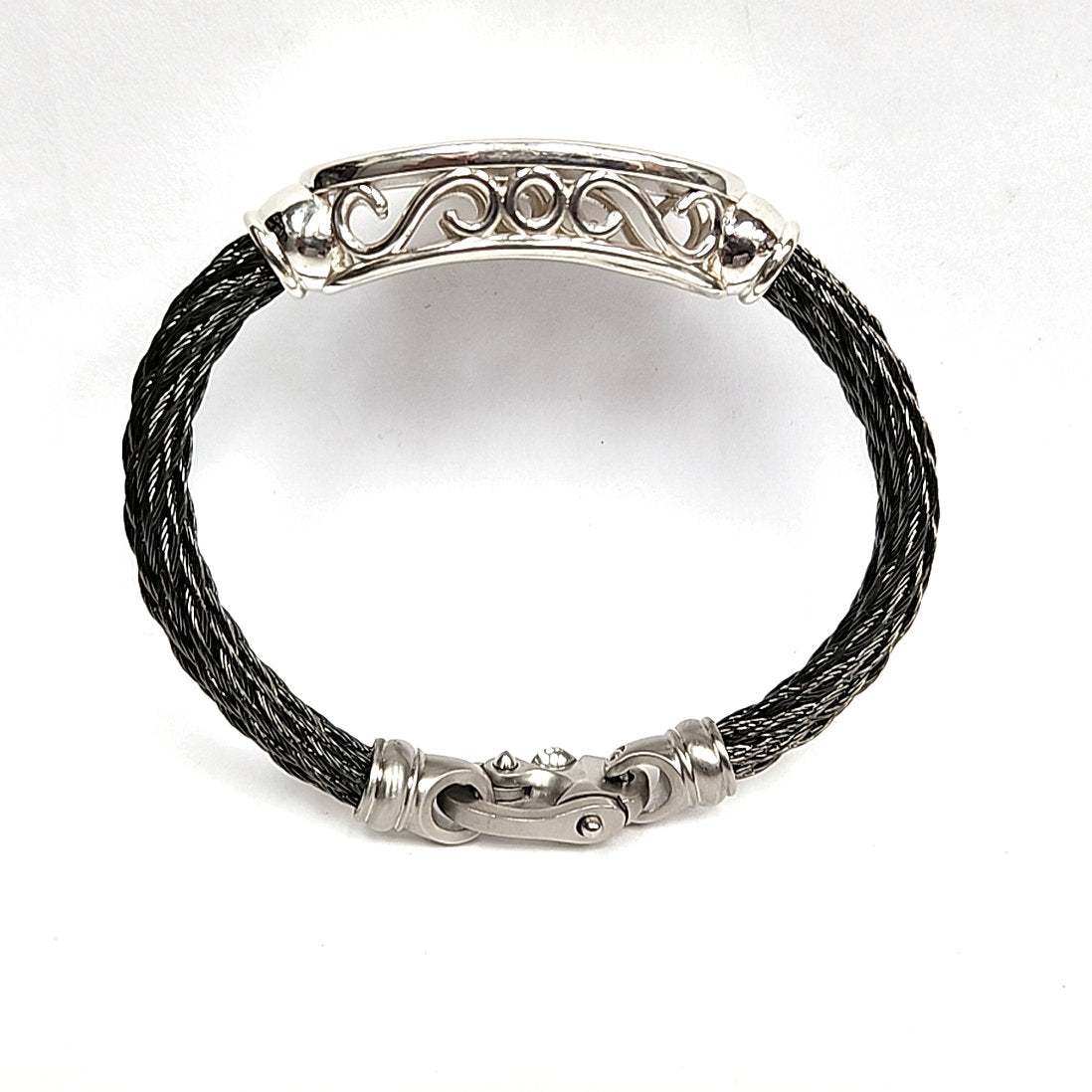 Fairform Flyer Silver Bridge, 6mm St Cable Bracelet w/Mariner's Clasp