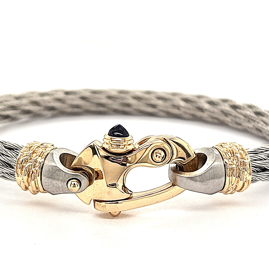 Nouveau Braid® 6.5mm Cable Bracelet with 14KT Gold Mariner's Clasp® and 14KT Ferrules