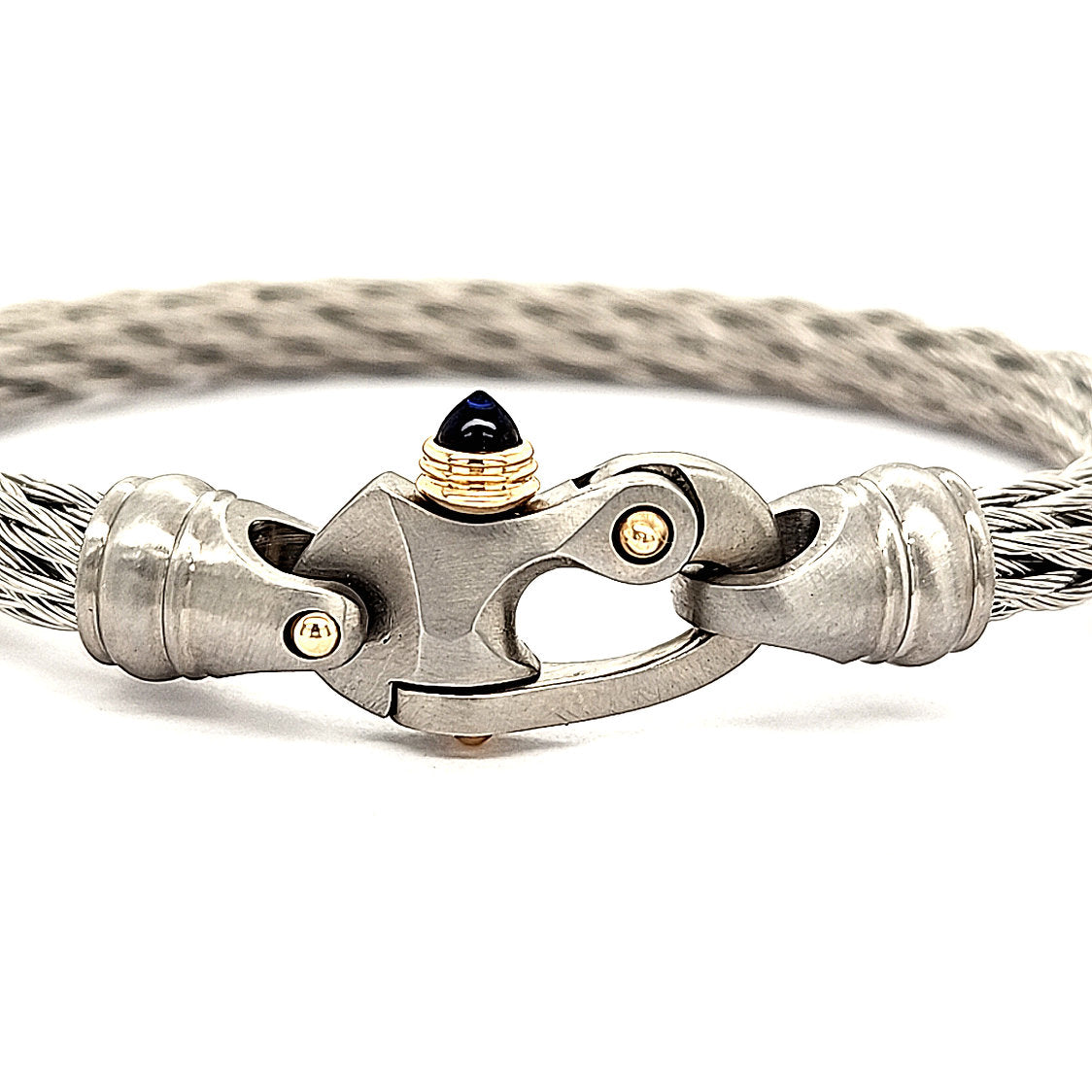 Nouveau Braid® 6.5mm Cable Bracelet with Mariner's Clasp® and 14K Gold Accents