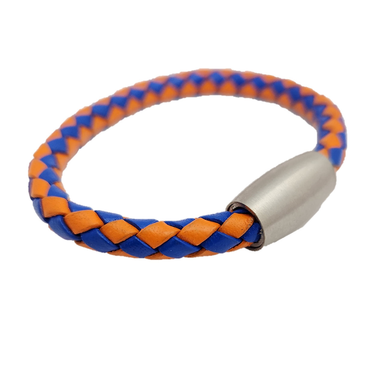 Team Color Bolo Braid Leather Bracelet with Magnetic Clasp