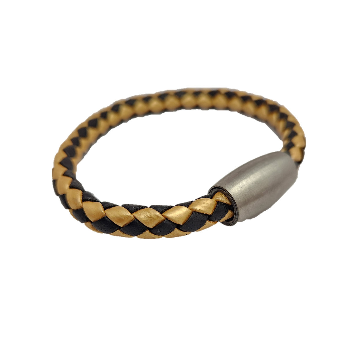 Team Color Bolo Braid Leather Bracelet with Magnetic Clasp