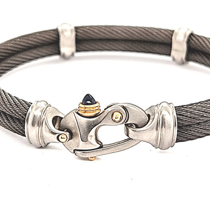Live Wire 4.5mm Double Cable Bracelet with Mariner's Clasp® & 14KY Accents
