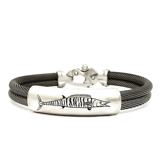 Live Wire 4.5mm Double Cable Bracelet with Silver Wahoo Bridge and Mariner's Clasp®