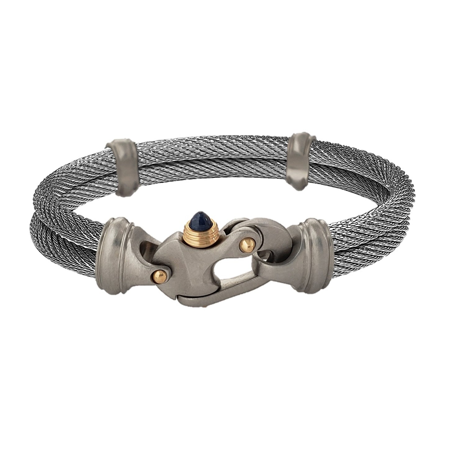 Live Wire 4.5mm Double Cable Bracelet with Mariner's Clasp® & 14KY Accents