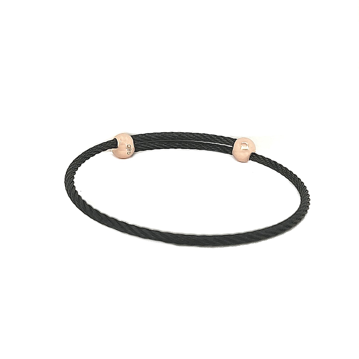 Titanium Memory Shape Cable Bracelet with 14kt Gold Accents