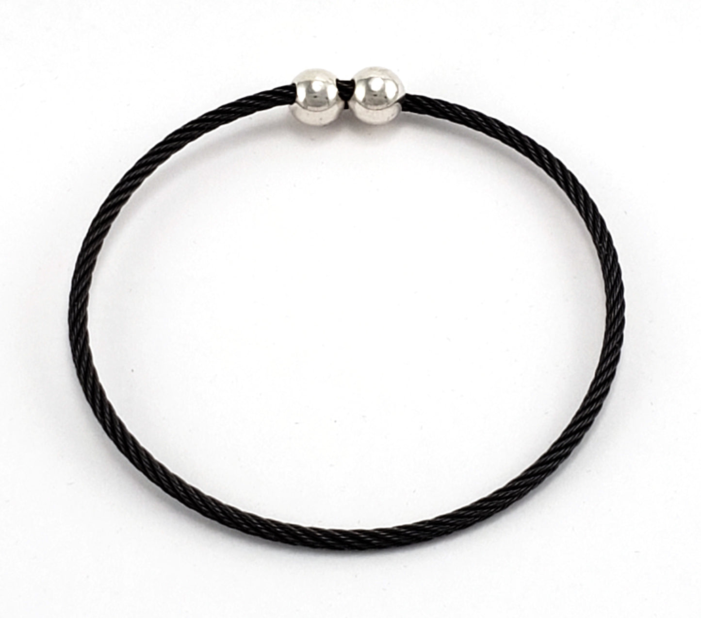 Titanium Memory Shape Cable Bracelet with 14kt Gold Accents