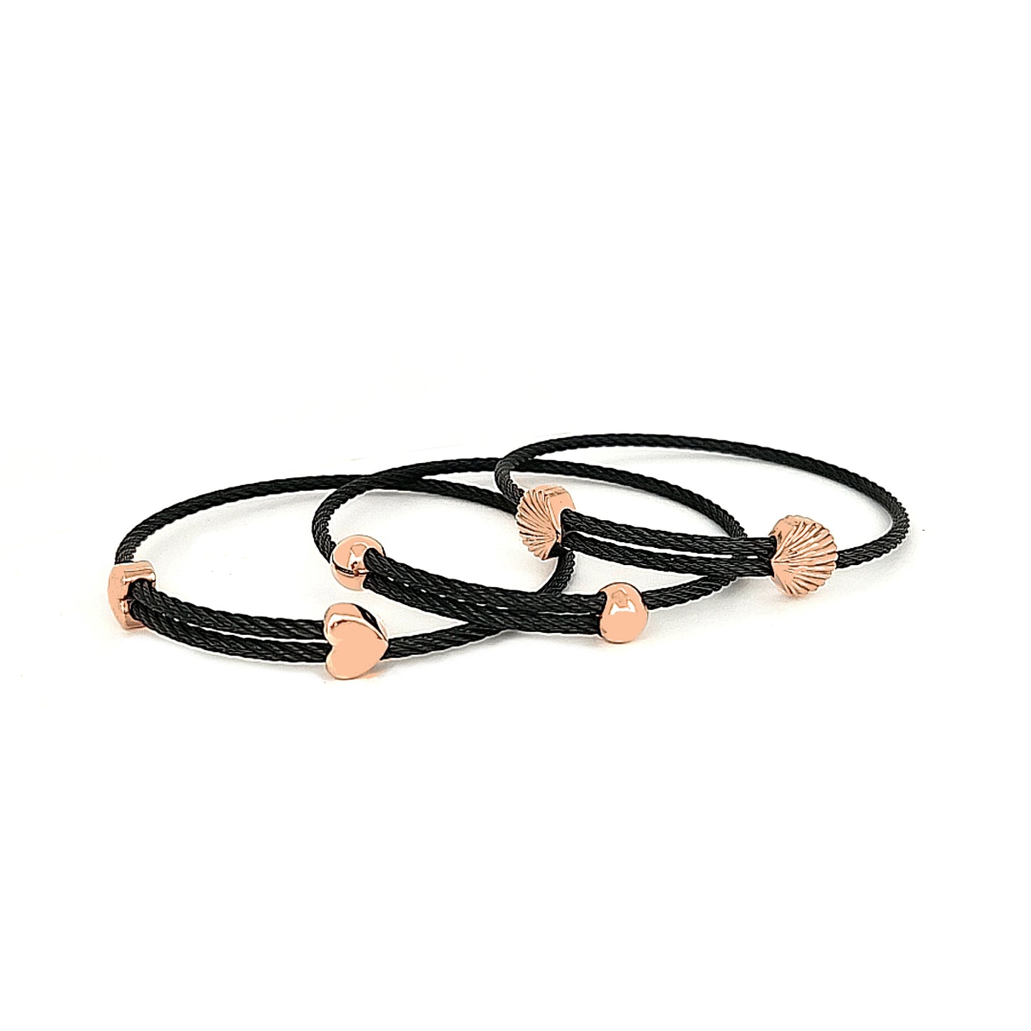 Titanium Memory Shape Cable Bracelet with 14kt Gold Accents