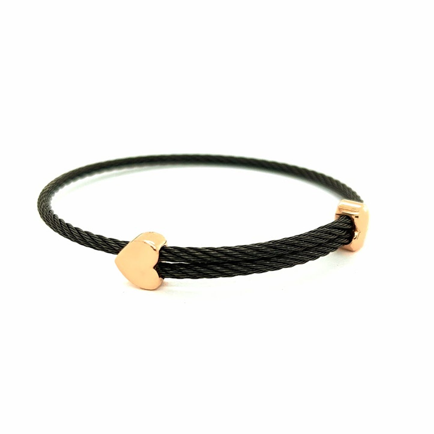 Titanium Memory Shape Cable Bracelet with 14kt Gold Accents