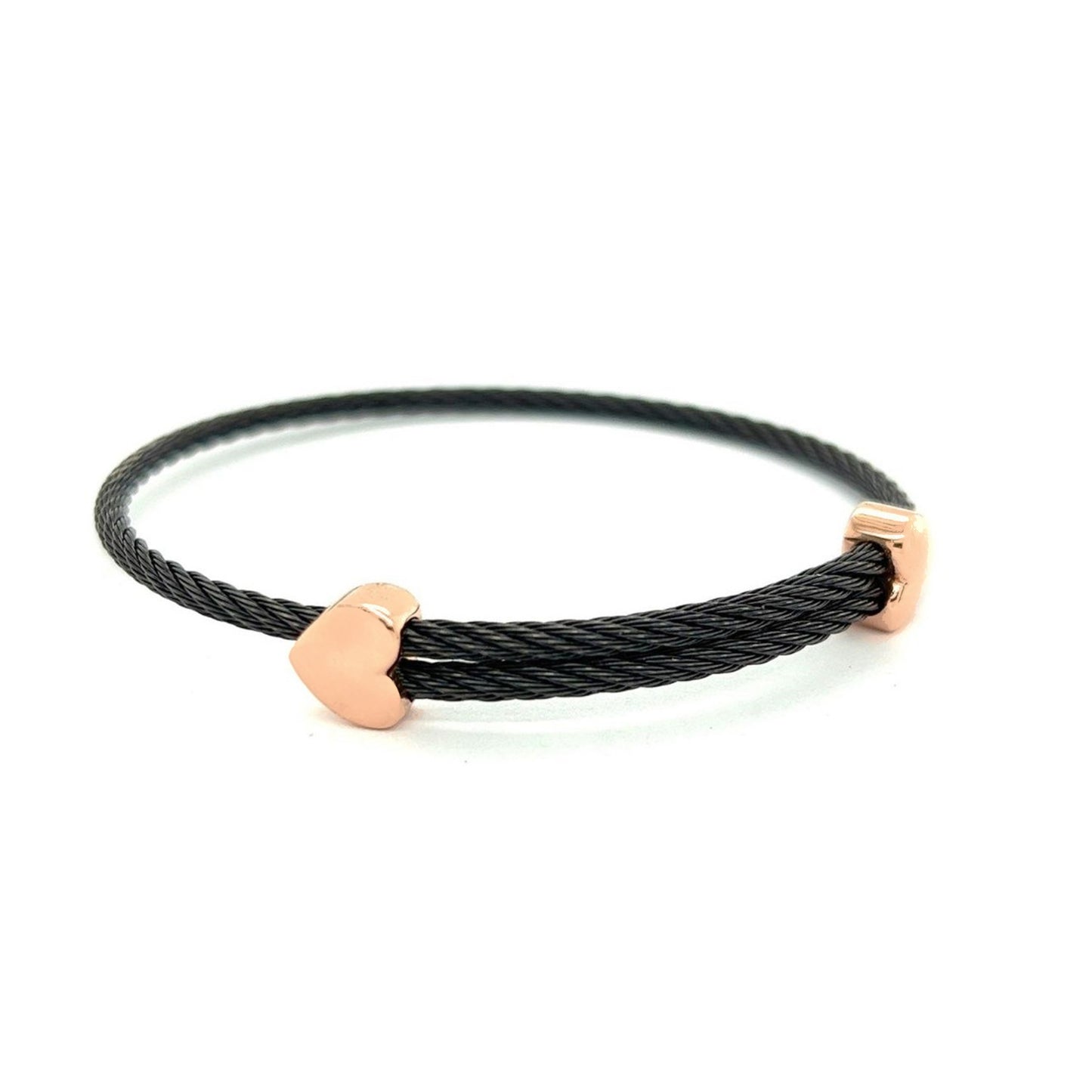 Titanium Memory Shape Cable Bracelet with 14kt Gold Accents