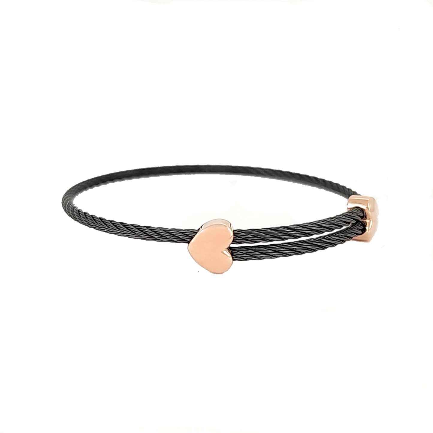 Titanium Memory Shape Cable Bracelet with 14kt Gold Accents