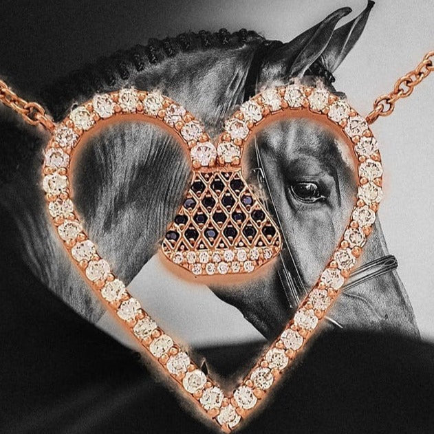 Equine14K 1" Diamond Encrusted Pendant