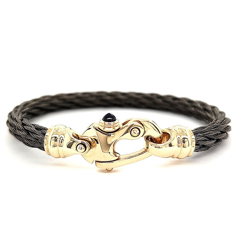 Nouveau Braid® 6.5mm Cable Bracelet with 14K Yellow Gold Mariner's Clasp®