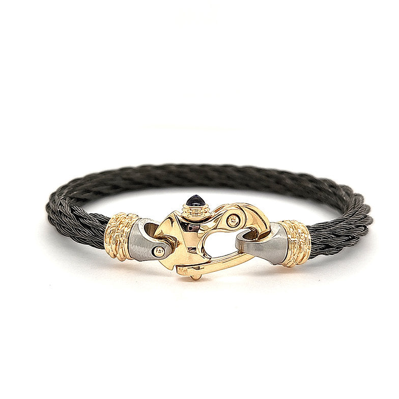 Nouveau Braid® 6.5mm Cable Bracelet with Gold Mariner's Clasp® and Ferrules