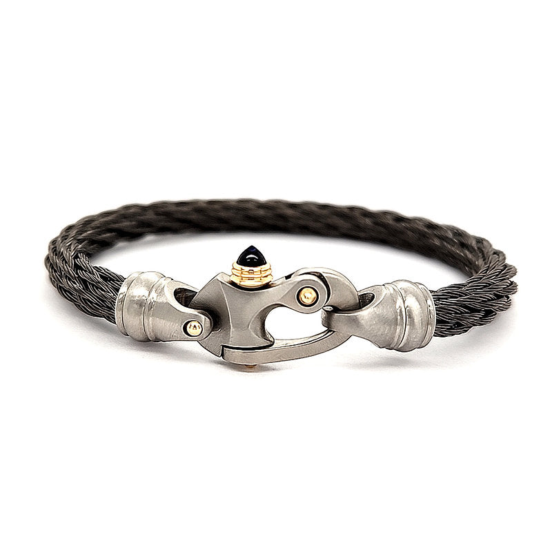 Nouveau Braid® 6.5mm Cable Bracelet with Mariner's Clasp® and 14K Gold Accents