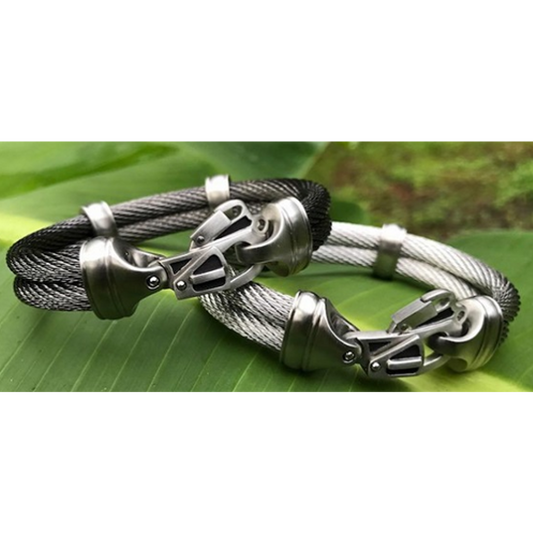 Double Live Wire Cable Bracelet with Rescue Clasp®