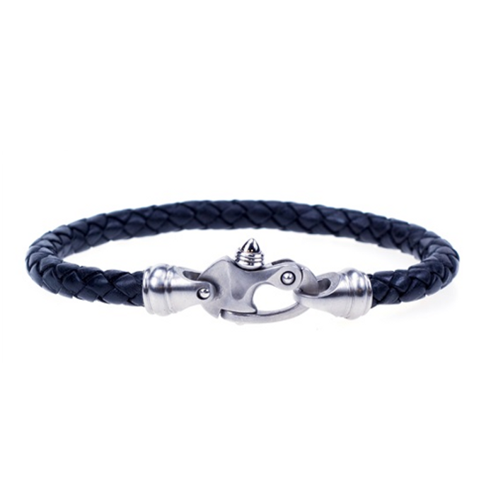 Bolo Braid Leather Bracelet with Mariner's Clasp®