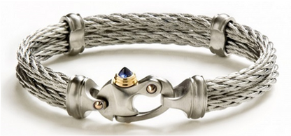 Nouveau Braid® 4.5mm Double Cable Bracelet with Mariner's Clasp® & 14KY Accents