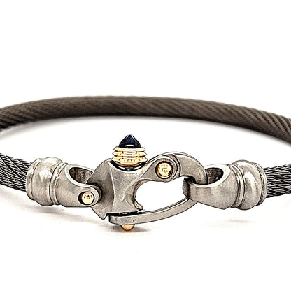 Live Wire 4.5mm Cable Bracelet with Mariner's Clasp® and 14K Gold Accents