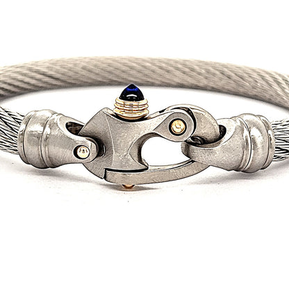 Live Wire 6.5mm Cable Bracelet with Mariner's Clasp® and 14K Gold Accents