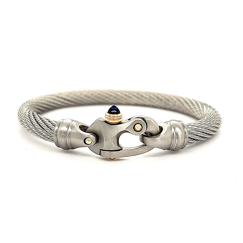 Live Wire 6.5mm Cable Bracelet with Mariner's Clasp® and 14K Gold Accents