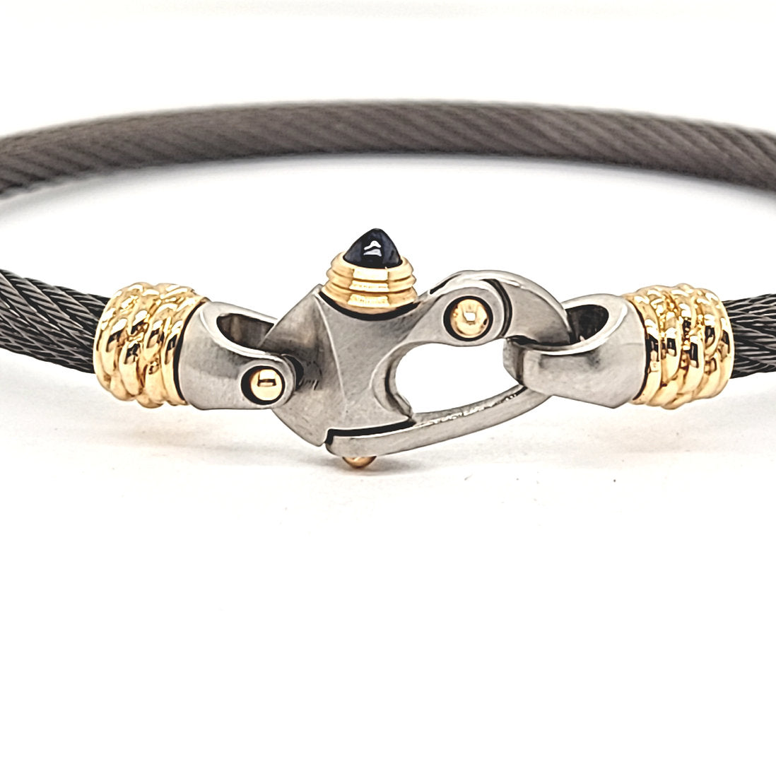 Live Wire 4.5mm Cable Bracelet with Mariner's Clasp® and 14K Gold Ferrules