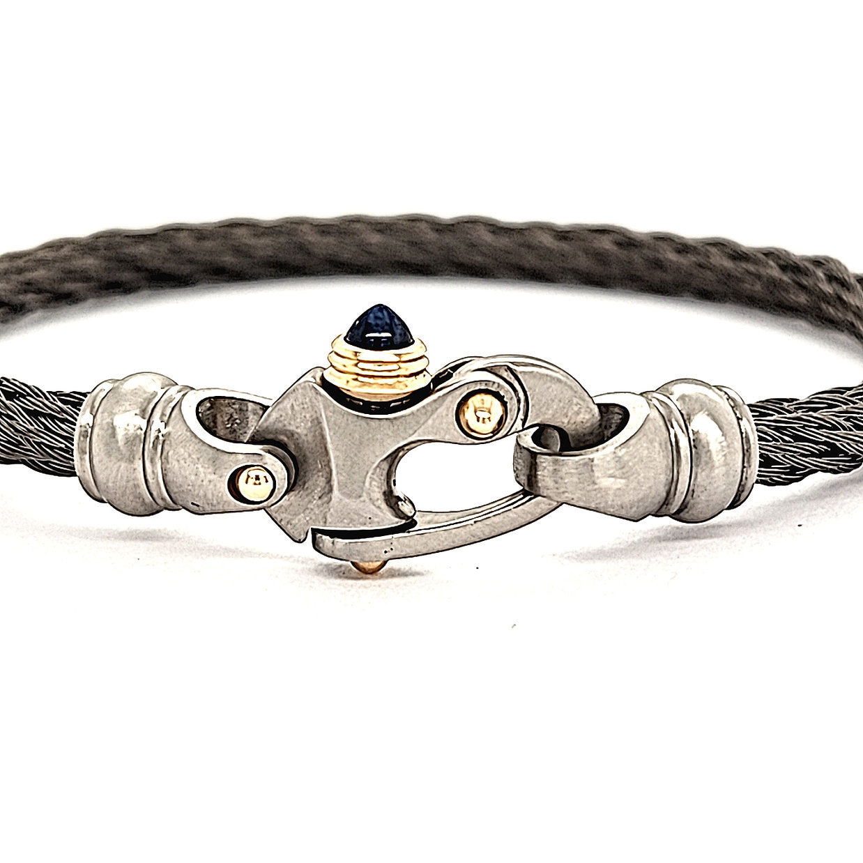 Nouveau Braid® 4.58mm Cable Bracelet with Mariner's Clasp® and 14K Gold Accents