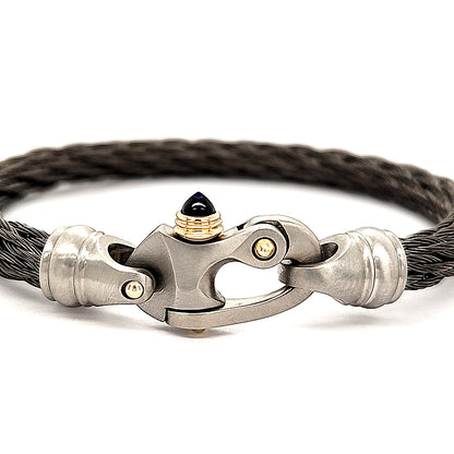 Nouveau Braid® 6.5mm Cable Bracelet with Mariner's Clasp® and 14K Gold Accents