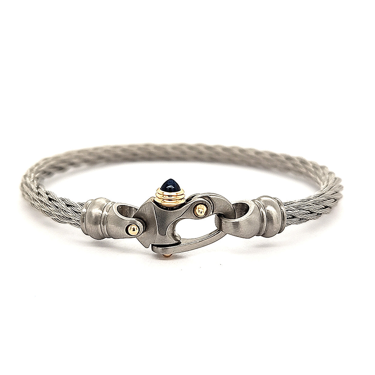 Nouveau Braid® 4.58mm Cable Bracelet with Mariner's Clasp® and 14K Gold Accents