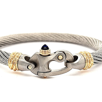 Live Wire 6.5mm Cable Bracelet with Mariner's Clasp® and 14K Gold Ferrules