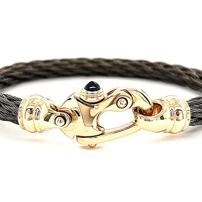 Nouveau Braid® 6.5mm Cable Bracelet with 14K Yellow Gold Mariner's Clasp®