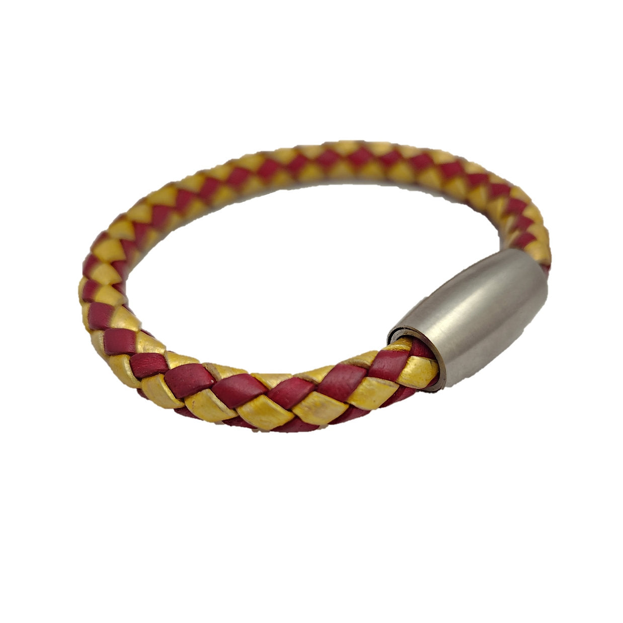 Team Color Bolo Braid Leather Bracelet with Magnetic Clasp