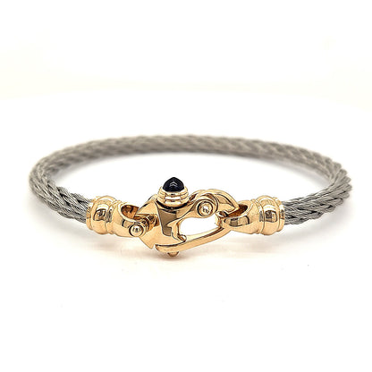 Nouveau Braid® 4.5mm Cable Bracelet with 14K Yellow Gold Mariner's Clasp®