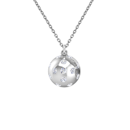 Pickleball Ball Pendant 14kt w/LG Diamonds .25CTW or .925 Silver w/CZ, Chain Included